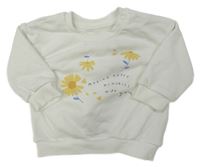 Bílá mikina s květy a nápisem Primark