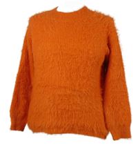 Dámský cihlově červený chlupatý svetr Primark 