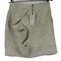 Nové - Dámská smetanovo-barevná vzorovaná sukně s volánkem River Island 