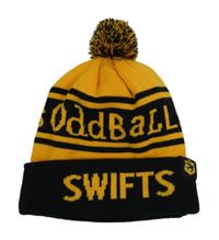 Nové - Pánská okrovo-černá pletená čepice s nápisem OddBalls 