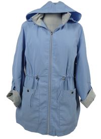 Dámská světemodrá šusťáková jarní parka s kapucí Bonmarché 