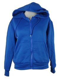 Dámská modrá propínací mikina s kapucí Shein 