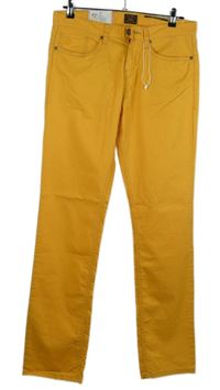 Pánské okrové slim plátěné kalhoty S. Oliver vel. 30