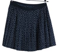 Dámská tmavomodrá puntíkovaná skládaná sukně H&M