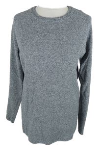 Pánský tmavomodrý melírovaný svetr H&M