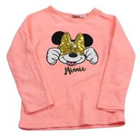 Neonově růžové fleecové triko s Minnie Disney