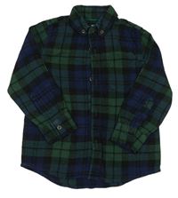 Tmavomdoro-zeleno-černá kostkovaná flanelová košile Next