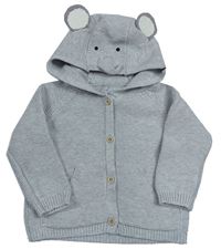 Světlešedý propínací svetr s kapucí- slon Primark