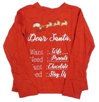 Červené triko se Santa Clausem a nápisem 