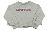 Světlešedá crop mikina s nápisem Next