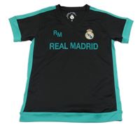Černo-tyrkysové fotbalové tričko Real Madrid
