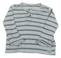 Bílo-modré pruhované žebrované triko F&F