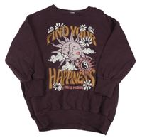 Lilková dlouhá mikina s obrázkem Next