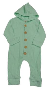 Mintová žebrovaná kombinéza