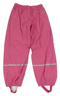 Růžové nepromokavé podšité kalhoty s proužkem Lupilu