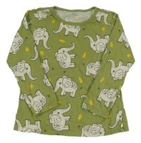 Zelené triko se slony LCW