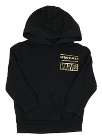 Černo-zlatá mikina se Spidermanem a kapucí