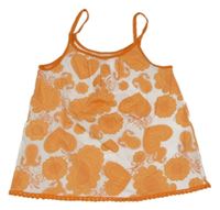 Bílo-oranžový vzorovaný top se srdíčky 