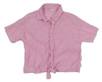 Světlerůžová propínací crop halenka LC WAIKIKI
