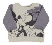 Lila-bílá mikina s Minnie 