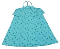 Tyrkysové šaty s palmami Yigga