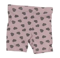 Růžové srdíčkované elastické kraťasy Primark 