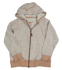 Světlerůžovo-bílá vzorovaná propínací mikina s kapucí Pepperts
