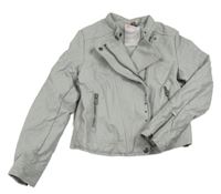 Šedá koženková bunda 