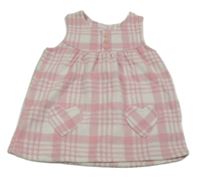 Světlerůžovo-bílé kostkované fleecová šaty zn. George