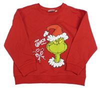 Červená mikina s Grinchem 