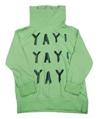 Světlezekná mikina s nápisy a komínovým límcem Yigga