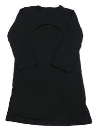 Černé bavlněné šaty s 3/4 rukávem 