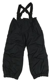 Černé šusťákové funkční oteplovačky s kšandami