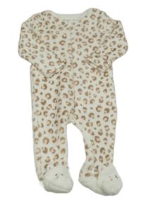 Smetanovo-hnědý leopardí chlupatý overal George