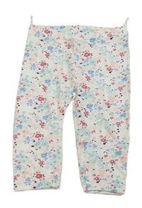 Bílo-barevné kytičkované legíny C&A