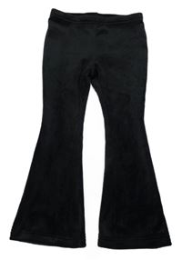 Černé plyšové flare kalhoty C&A