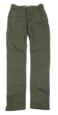 Šedé plátěné slim kalhoty Alive