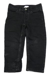 Černé slim fit teplákové rifle H&M