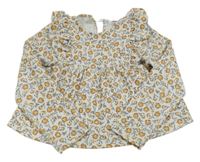 Bílá květovaná halenka s volánem Next