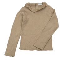 Hnědý žebrovaný svetr s límečkem Next