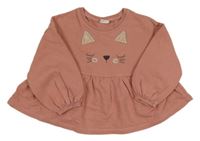 Starorůžová tepláková tunika s kočkami Next