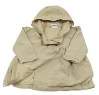 Béžový šusťákový podšitý kabát s kapucí Ergee