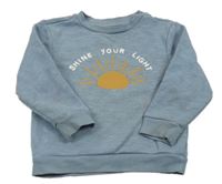 Modrá žíhaná mikina s nápisem a sluncem Primark