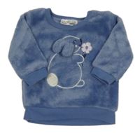 Modrá chlupatá mikina s králíkem Ergee