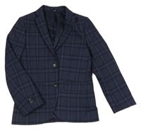 Tmavomodré kostkované společenské sako Next