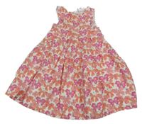 Bílo-růžové vzorované šaty s motýly Topolino