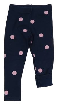 Tmavomodré puntíkované silnější legíny Pocopiano 