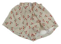 Béžové lehké kraťasy s třešněmi Shein