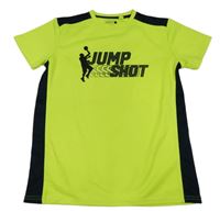 Neonově žluto-tmavomodré sportovní tričko s nápisem Ergeenomixx