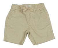 Béžové plátěné chino kraťasy Zara